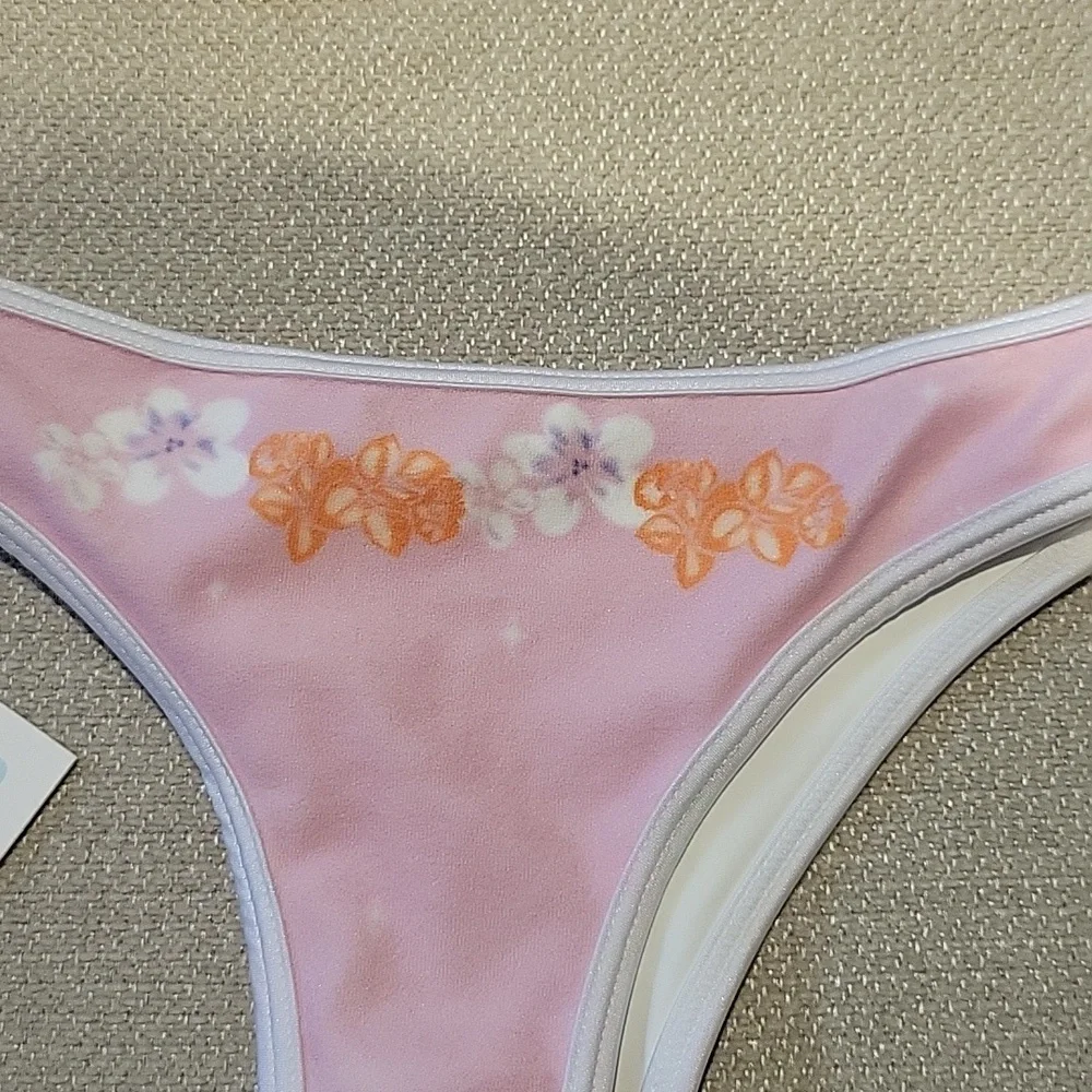 Frankie's Bikinis Malibu Holiday Terry One Shoulder Bikini Top Boot Bottom Small